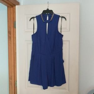 XOXO royal blue statement romper